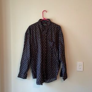 Vintage 90s Ralph Lauren Chaps Cotton Button Down Shirt Floral Print XL